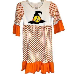 Halloween-Fall Dress with Initial - A - Witch Hat